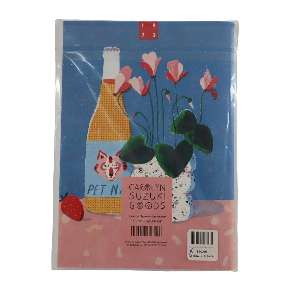 Cyclamen A5 Notebook Women O/S Blue Journal Note-Taking Planning Recipe Book NWT